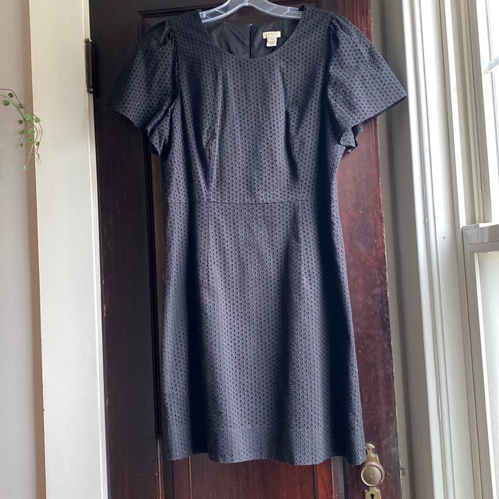 J. Crew Black Eyelet Dress- size 10